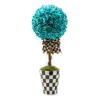MacKenzie-Childs Aqua Topiary Drop In - Large* Greenery & Florals