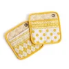 MacKenzie-Childs Argyle Potholders - Yellow - Set Of 2* Kitchen & Table Linens