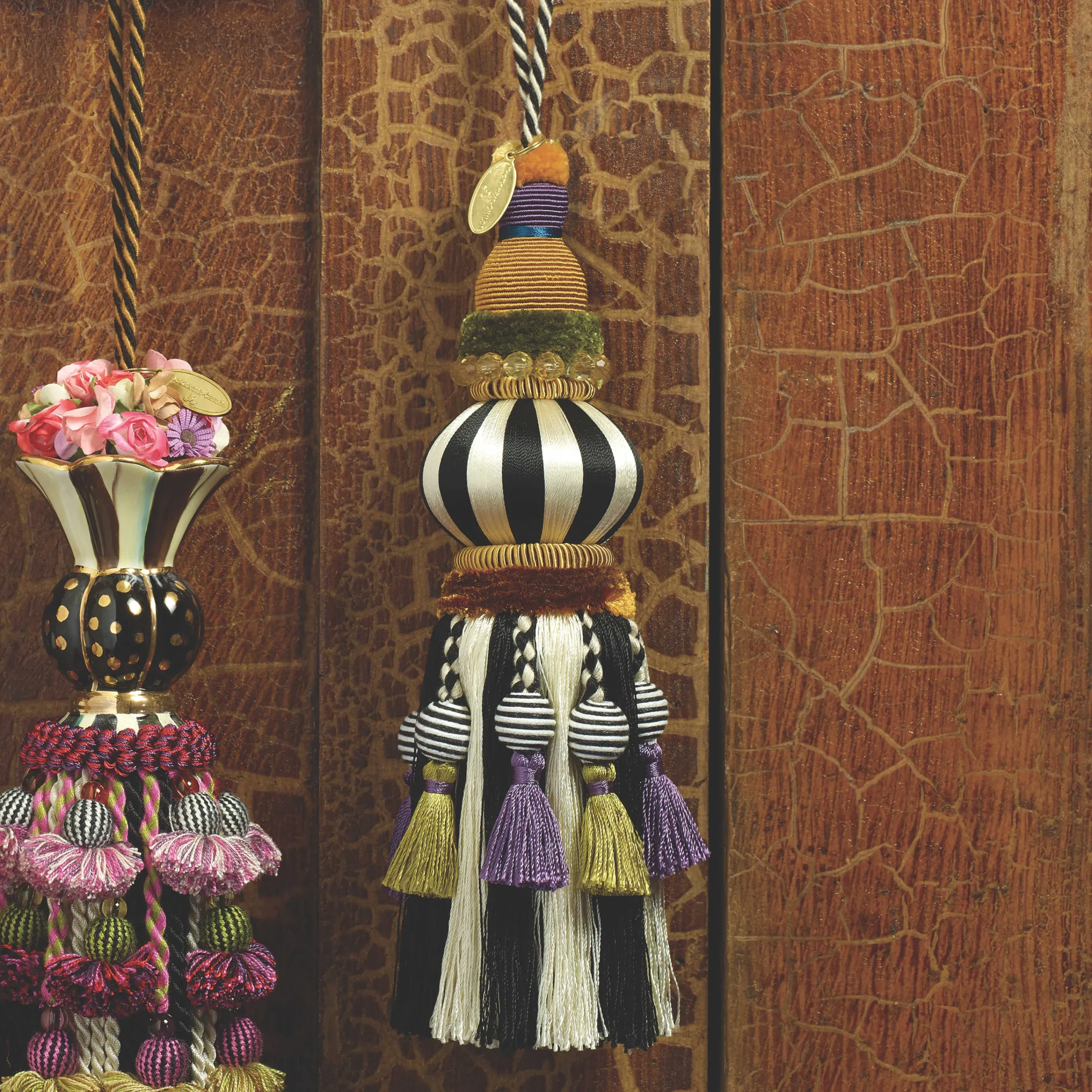 MacKenzie-Childs Bibelot Tassel - Black & White* Room Accents