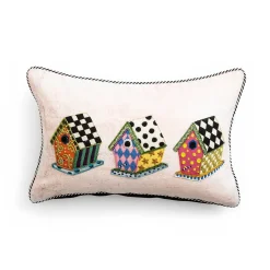 MacKenzie-Childs Bird House Lumbar Pillow* Pillows, Throws, & Cushions
