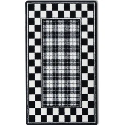 MacKenzie-Childs Black & White Tartan Rug - 2'3" X 3'9"* Rugs