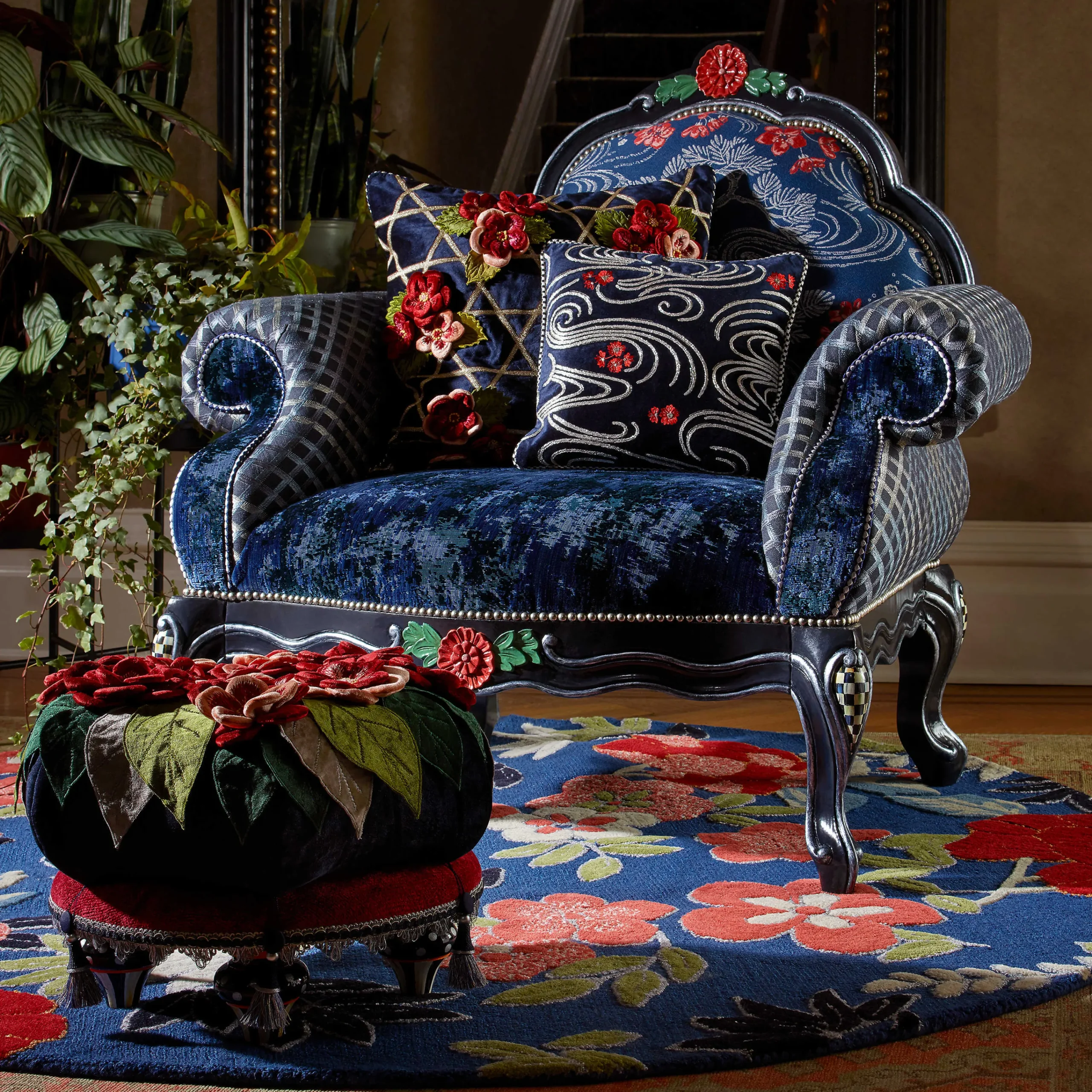 MacKenzie-Childs Bluetopia Chair* Living Room
