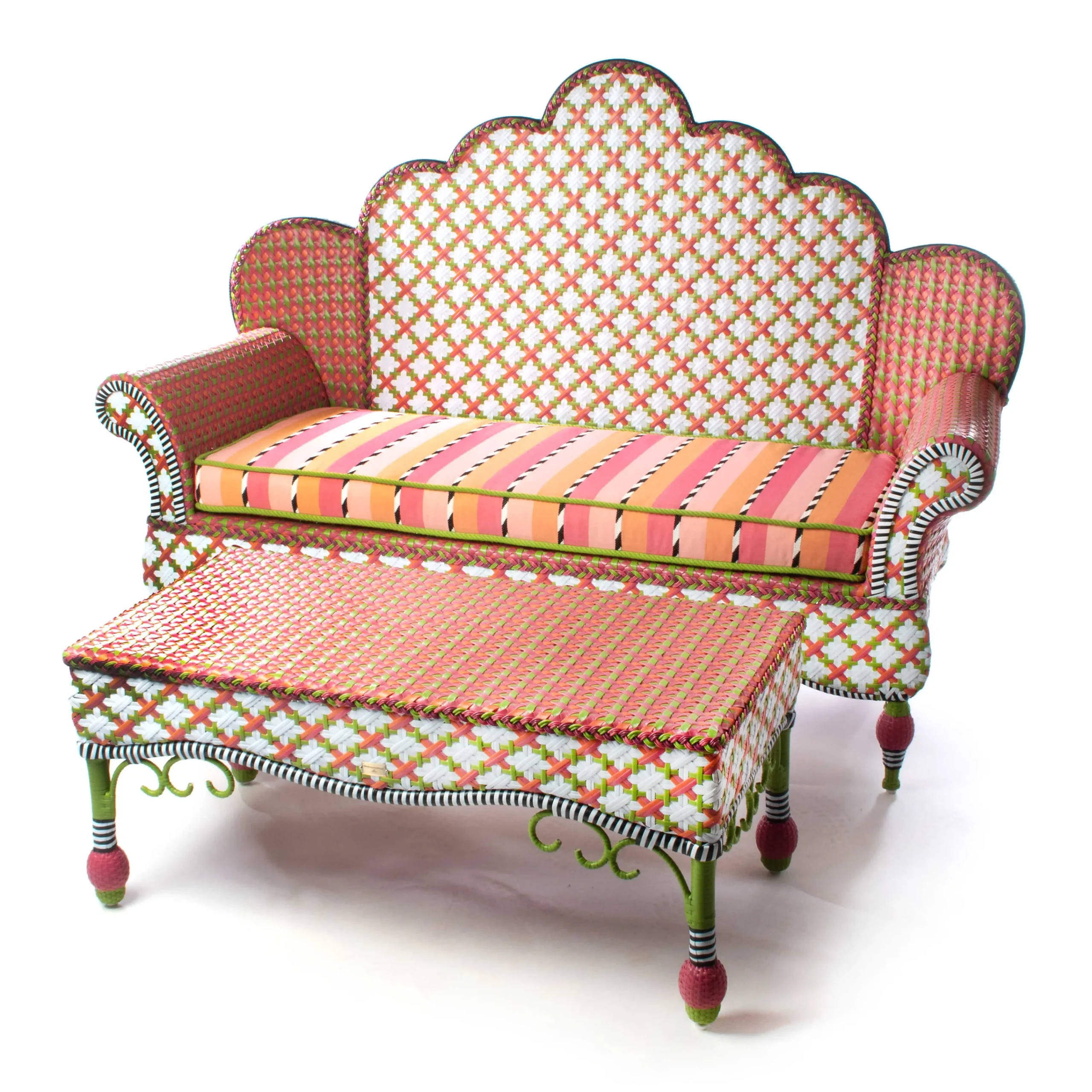 MacKenzie-Childs Breezy Poppy Outdoor Loveseat* Outdoor Furniture