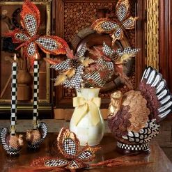 MacKenzie-Childs Check Dinner Candles - Black & Ivory - Set Of 2* Candles & Fragrances