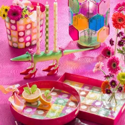 MacKenzie-Childs Check Dinner Candles - Green & Ivory - Set Of 2* Candles & Fragrances