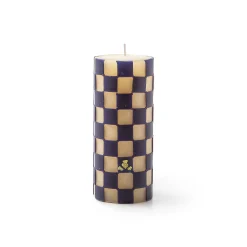 MacKenzie-Childs Check Pillar Candle - 6" - Navy* Candles & Fragrances