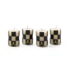 MacKenzie-Childs Check Votives - Black & Ivory - Set Of 4* Candles & Fragrances