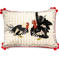 MacKenzie-Childs Chicken And Rooster Lumbar Pillow* Pillows, Throws, & Cushions