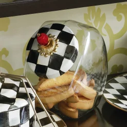 MacKenzie-Childs Cookie Jar With Courtly Check Enamel Lid* Kitchen Storage & Organization