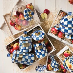 MacKenzie-Childs Cookie Jar With Royal Check Enamel Lid* Kitchen Storage & Organization
