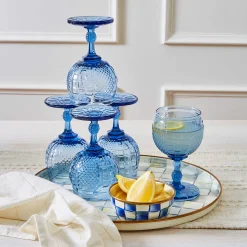 MacKenzie-Childs Coquette Goblet - Blue* Outdoor Entertaining