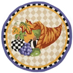 MacKenzie-Childs Cornucopia Rug - 3' Round* Rugs