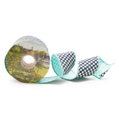 MacKenzie-Childs Courtly Check 2.5" Ribbon - Aqua* Room Accents