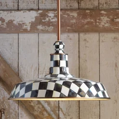 MacKenzie-Childs Courtly Check Barn Pendant Lamp - 18"* Lighting