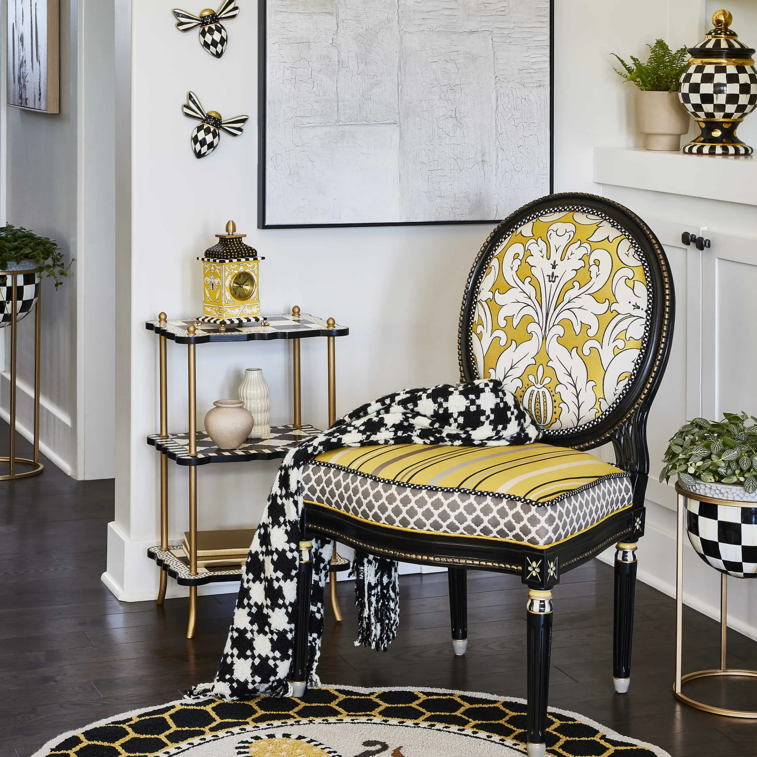 MacKenzie-Childs Courtly Check Bee Wall Decor* Room Accents