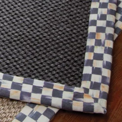 MacKenzie-Childs Courtly Check Black Sisal Rug - 2'6" X 9' Runner* Rugs