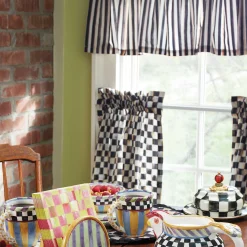 MacKenzie-Childs Courtly Check Cafe Curtains - Set Of 2* Room Accents