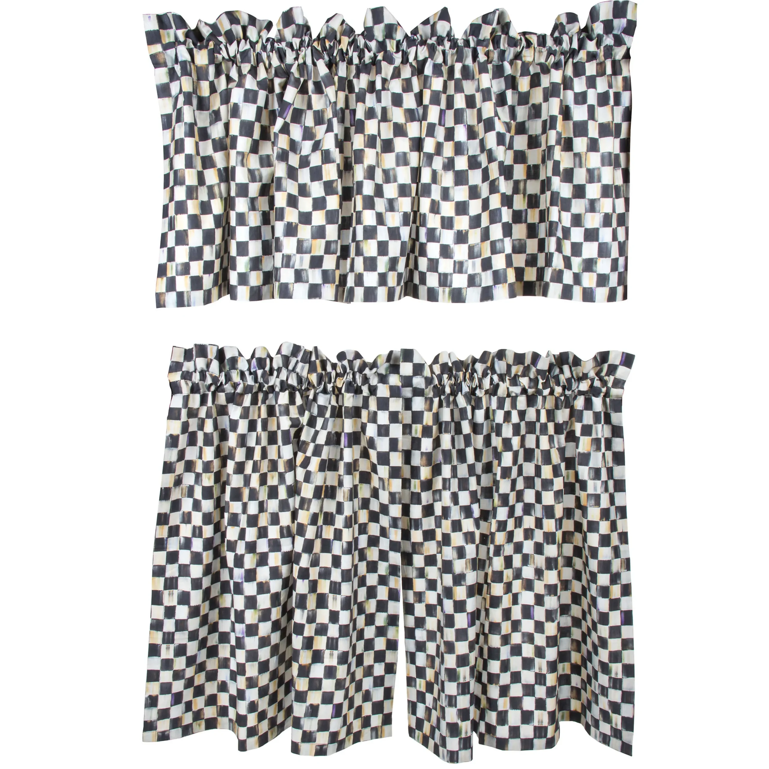 MacKenzie-Childs Courtly Check Cafe Curtains - Set Of 2* Room Accents