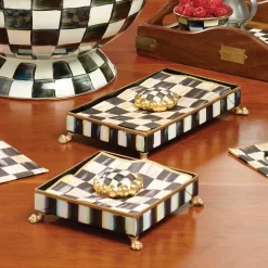 MacKenzie-Childs Courtly Check Cocktail Napkin Holder Set - Gold* Outdoor Entertaining