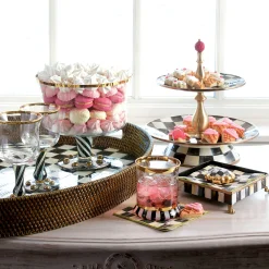 MacKenzie-Childs Courtly Check Cocktail Napkin Holder Set - Gold* Outdoor Entertaining