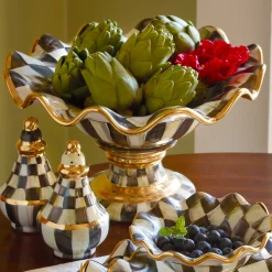 MacKenzie-Childs Courtly Check Compote* Outdoor Entertaining