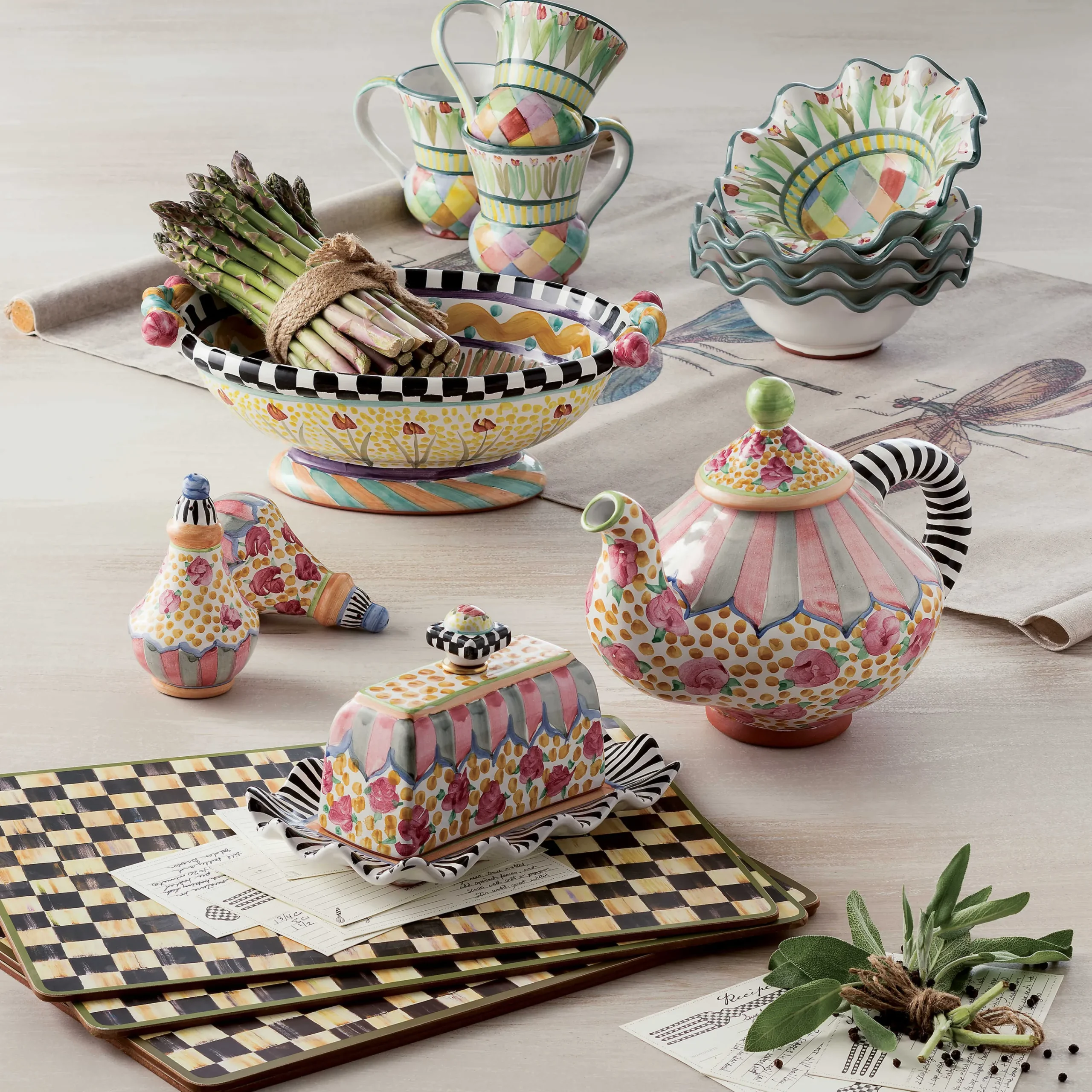 MacKenzie-Childs Courtly Check Cork Back Placemats - Set Of 4* Outdoor Entertaining