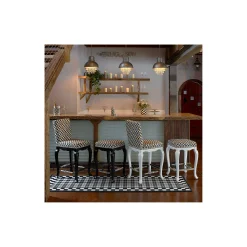 MacKenzie-Childs Courtly Check Counter Stool - White* Dining Room & Kitchen