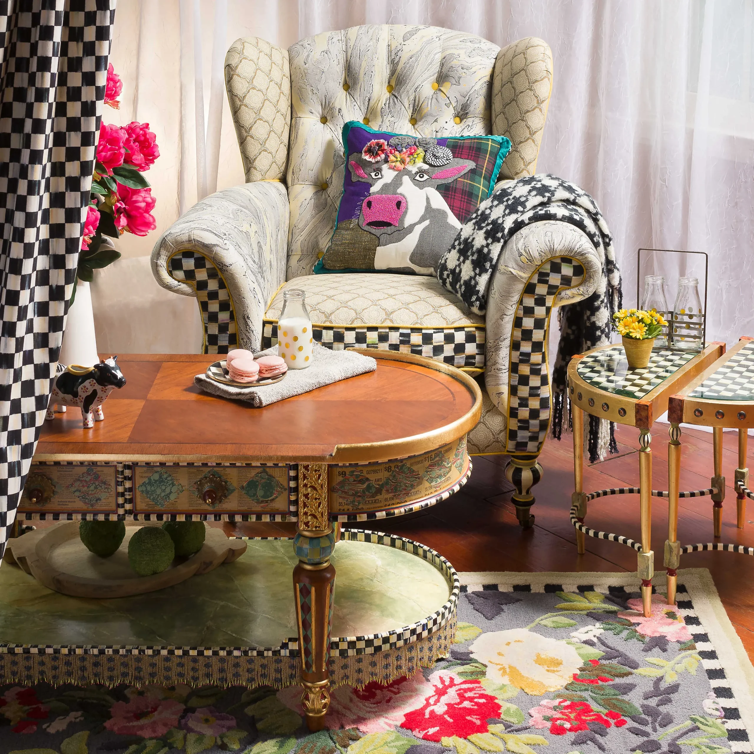 MacKenzie-Childs Courtly Check Curtain Panel* Room Accents