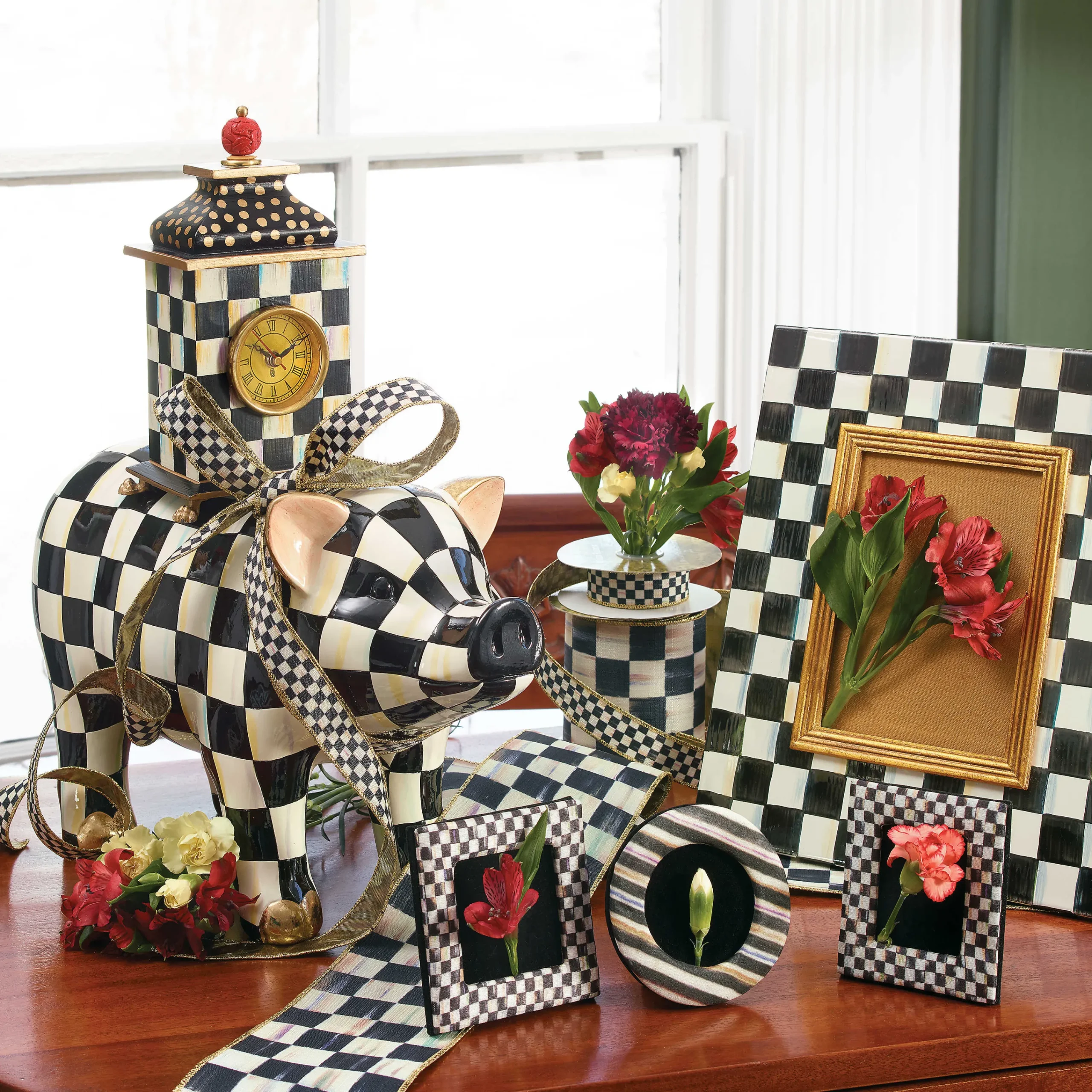 MacKenzie-Childs Courtly Check Desk Clock* Room Accents