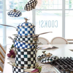 MacKenzie-Childs Courtly Check Enamel 7 Qt. Stockpot* Cookware & Bakeware