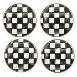 MacKenzie-Childs Courtly Check Enamel Appetizer Plates - Set Of 4* Outdoor Entertaining