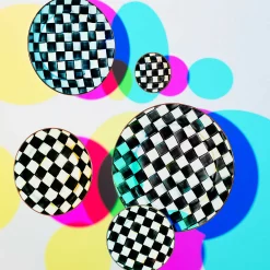 MacKenzie-Childs Courtly Check Enamel Appetizer Plates - Set Of 4* Outdoor Entertaining