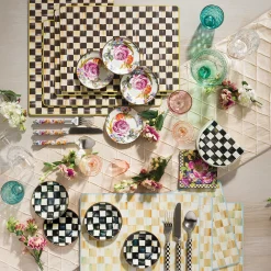 MacKenzie-Childs Courtly Check Enamel Appetizer Plates - Set Of 4* Outdoor Entertaining