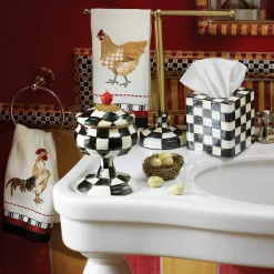 MacKenzie-Childs Courtly Check Enamel Boutique Tissue Box Cover* Room Accents