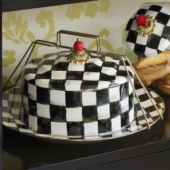 MacKenzie-Childs Courtly Check Enamel Cake Carrier* Outdoor Entertaining