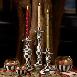 MacKenzie-Childs Courtly Check Enamel Candlestick - Small* Candles & Fragrances