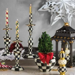 MacKenzie-Childs Courtly Check Enamel Candlestick - Large* Candles & Fragrances