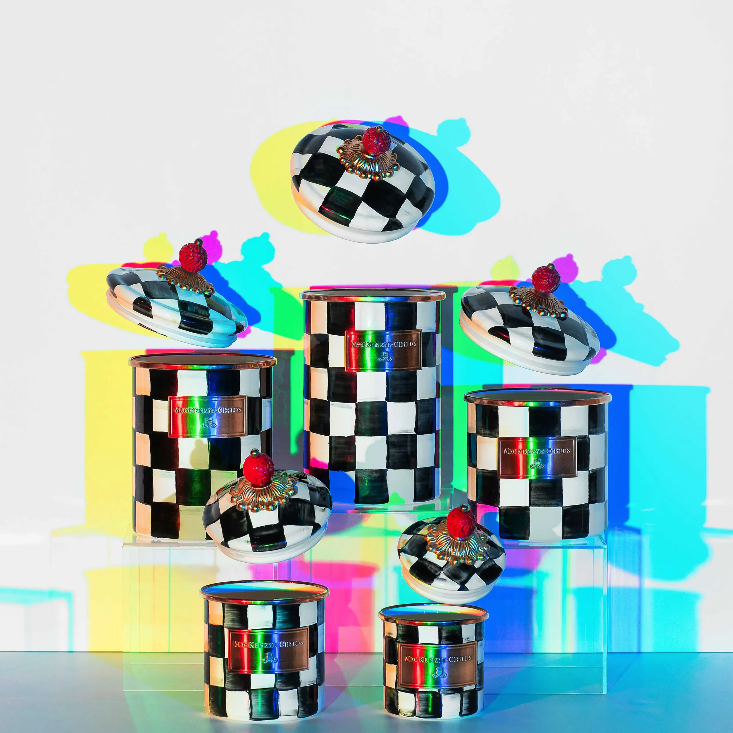 MacKenzie-Childs Courtly Check Enamel Canister - Demi* Room Accents