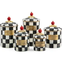 MacKenzie-Childs Courtly Check Enamel Canister - Mini* Room Accents