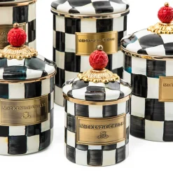 MacKenzie-Childs Courtly Check Enamel Canister - Medium* Room Accents