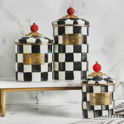 MacKenzie-Childs Courtly Check Enamel Canister - Large* Room Accents