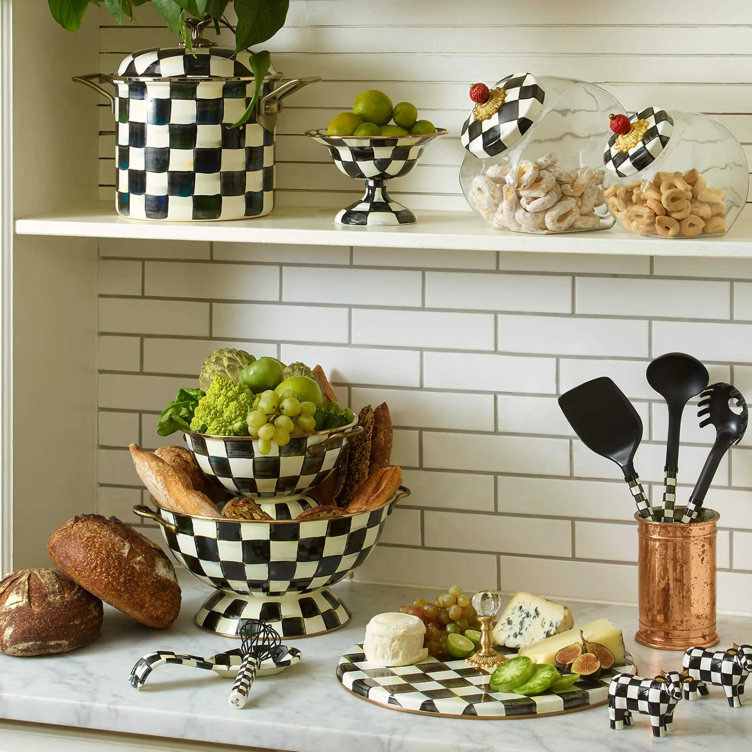 MacKenzie-Childs Courtly Check Enamel Cheese Course* Outdoor Entertaining