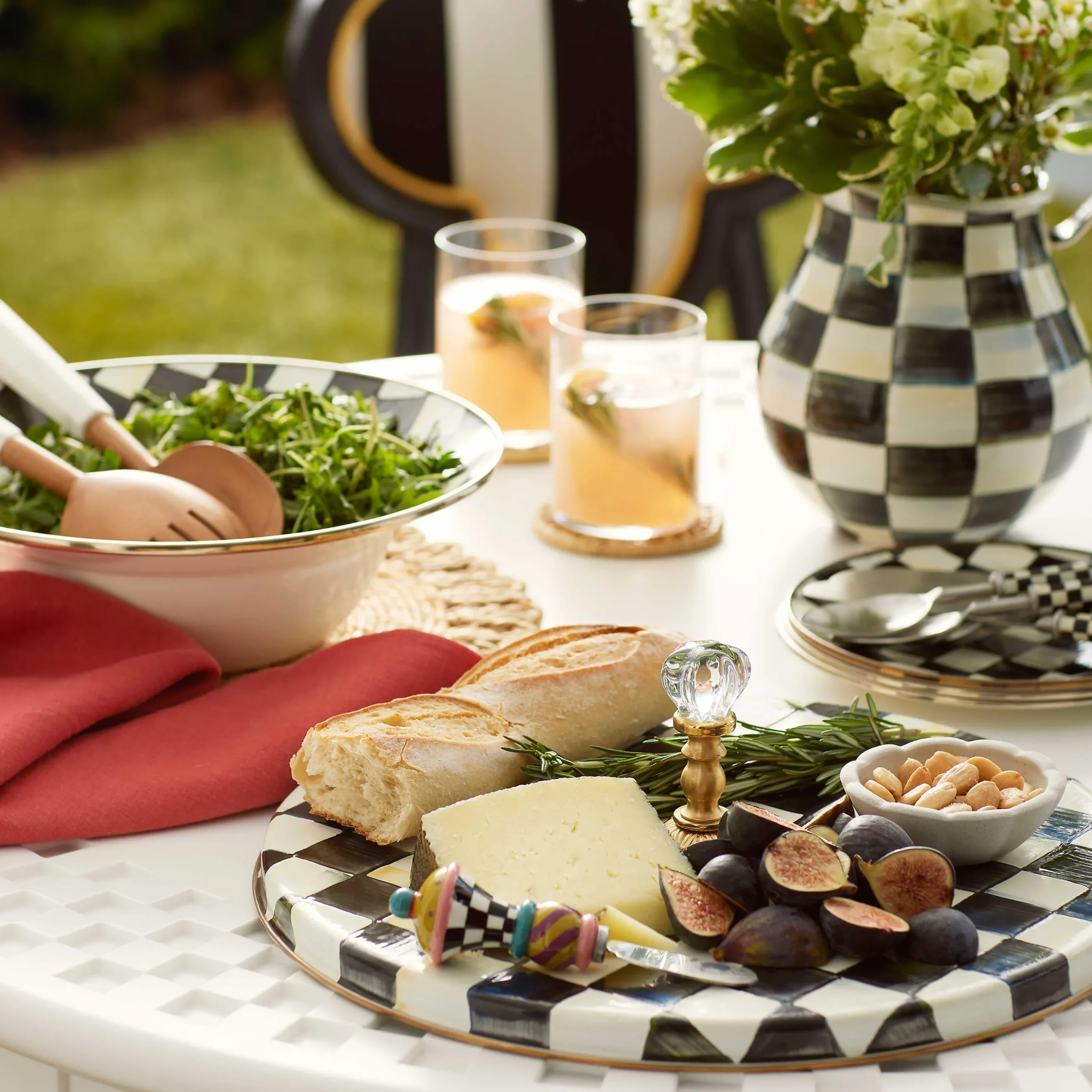 MacKenzie-Childs Courtly Check Enamel Cheese Course* Outdoor Entertaining