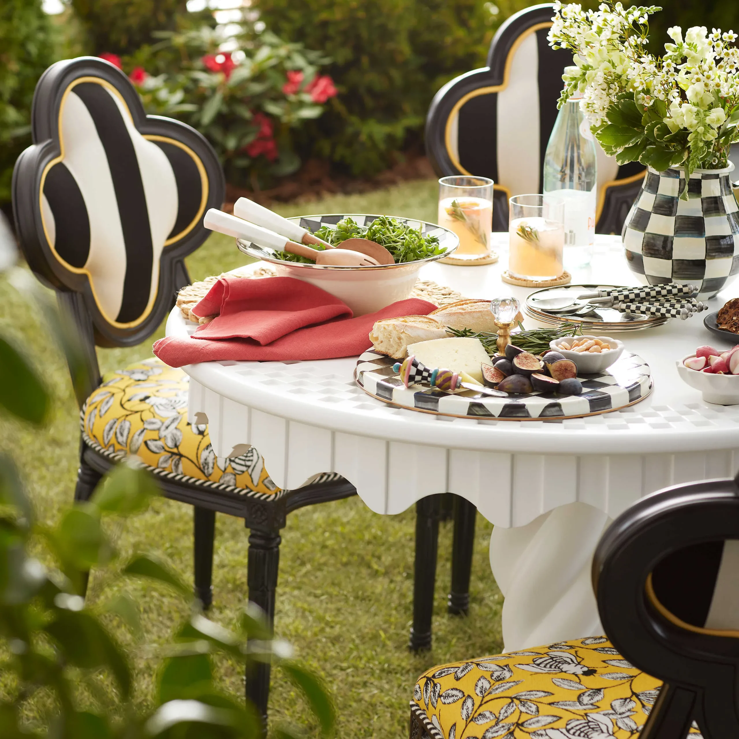 MacKenzie-Childs Courtly Check Enamel Cheese Course* Outdoor Entertaining