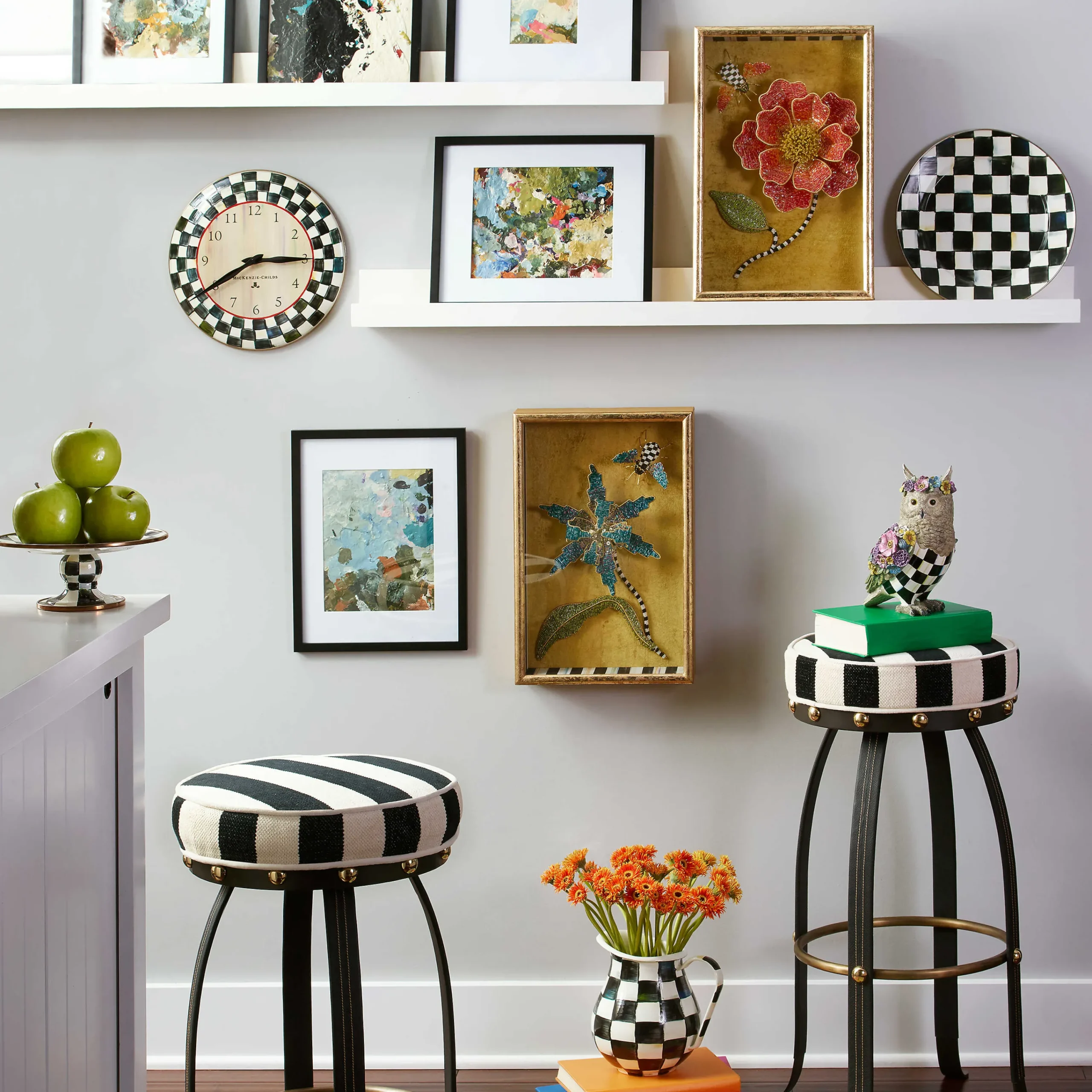 MacKenzie-Childs Courtly Check Enamel Clock* Room Accents