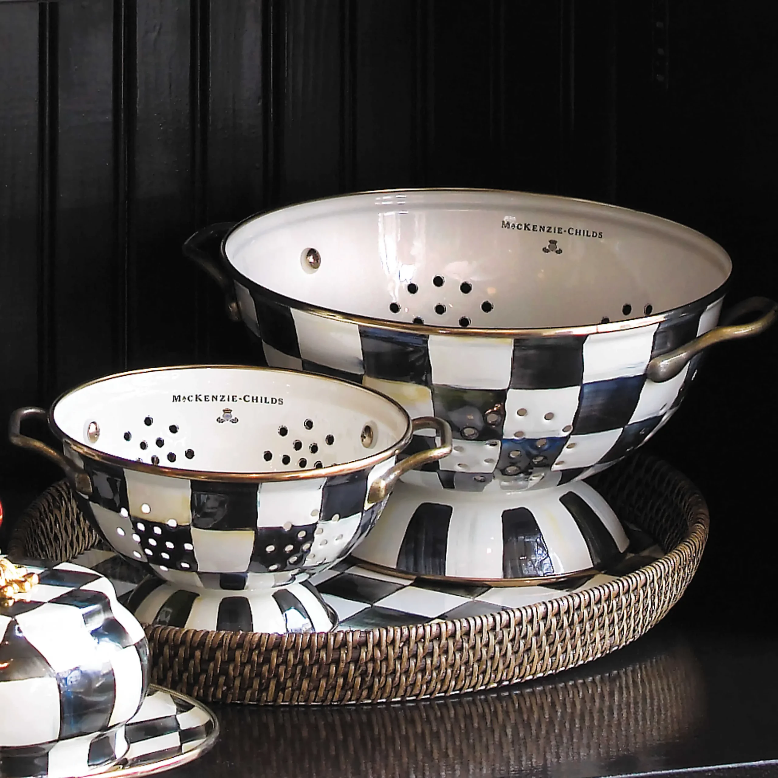 MacKenzie-Childs Courtly Check Enamel Colander - Small* Kitchen Utensils & Tools