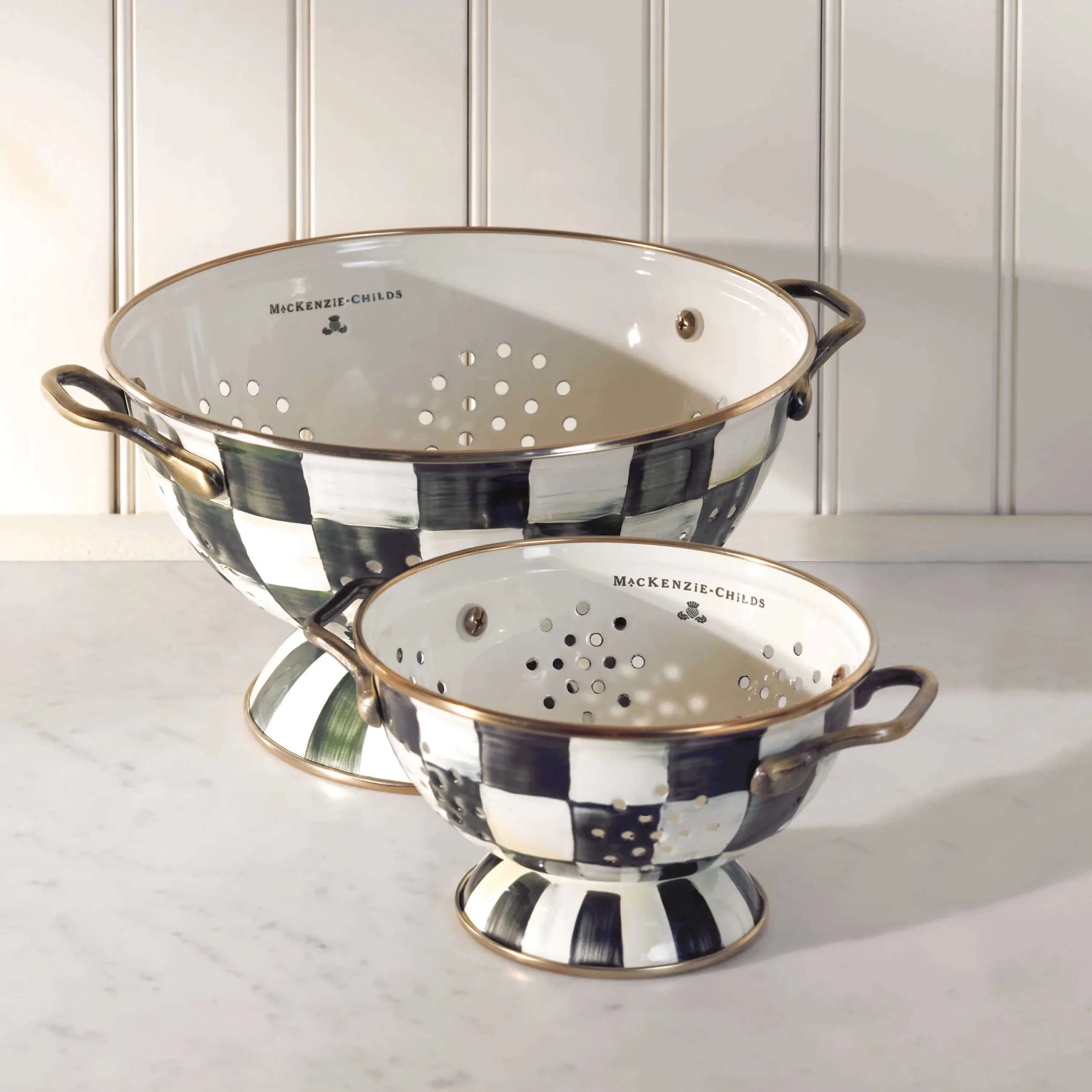 MacKenzie-Childs Courtly Check Enamel Colander - Small* Kitchen Utensils & Tools