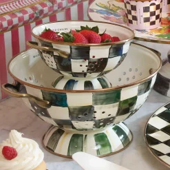 MacKenzie-Childs Courtly Check Enamel Colander - Large* Kitchen Utensils & Tools