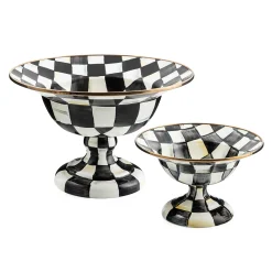 MacKenzie-Childs Courtly Check Enamel Compote - Large* Outdoor Entertaining