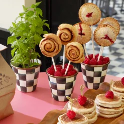 MacKenzie-Childs Courtly Check Enamel Herb Pots - Set Of 3* Pots & Planters